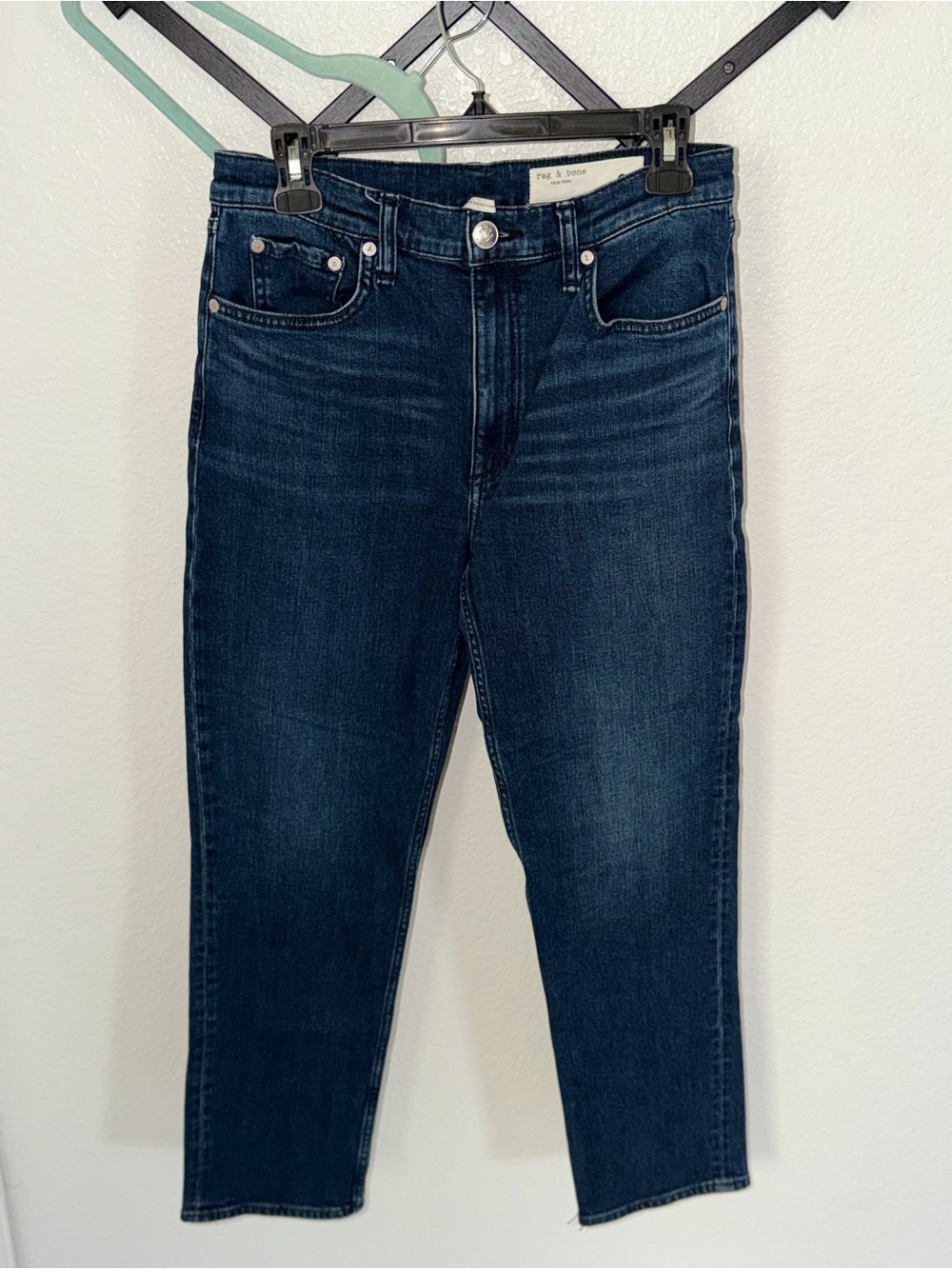 rag & bone Nina High Rise Slim Straight Jeans Dark Wash Women’s Size 28 - Picture 2 of 5